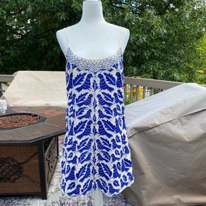 Juicy Couture Bird Embroidered Silk Habotai Dress